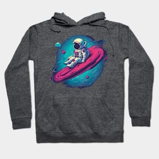 Astro Dreams - Vibrant Astronaut in Space Design Hoodie